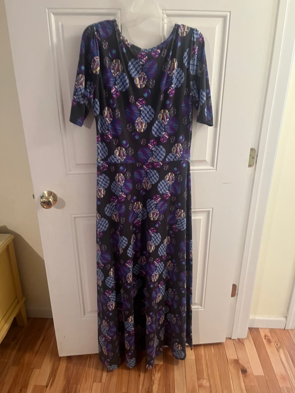 LuLaRoe Purple Patterned Maxi Dress with Multicolor Circles - Picture 5 of 6